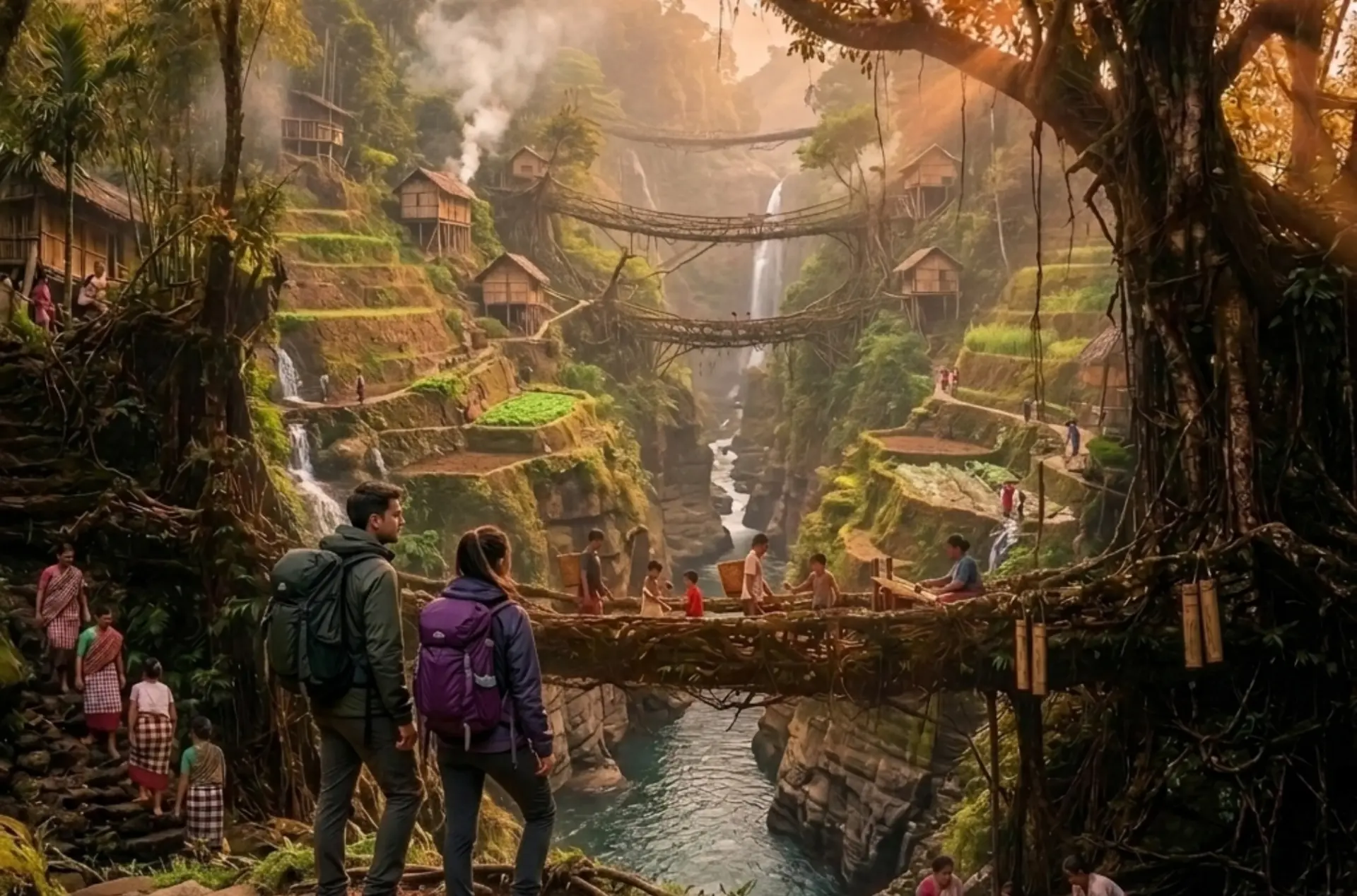 Grand Meghalaya & Kaziranga Explorer – Waterfalls, Wildlife & Living Root Bridges Expedition
